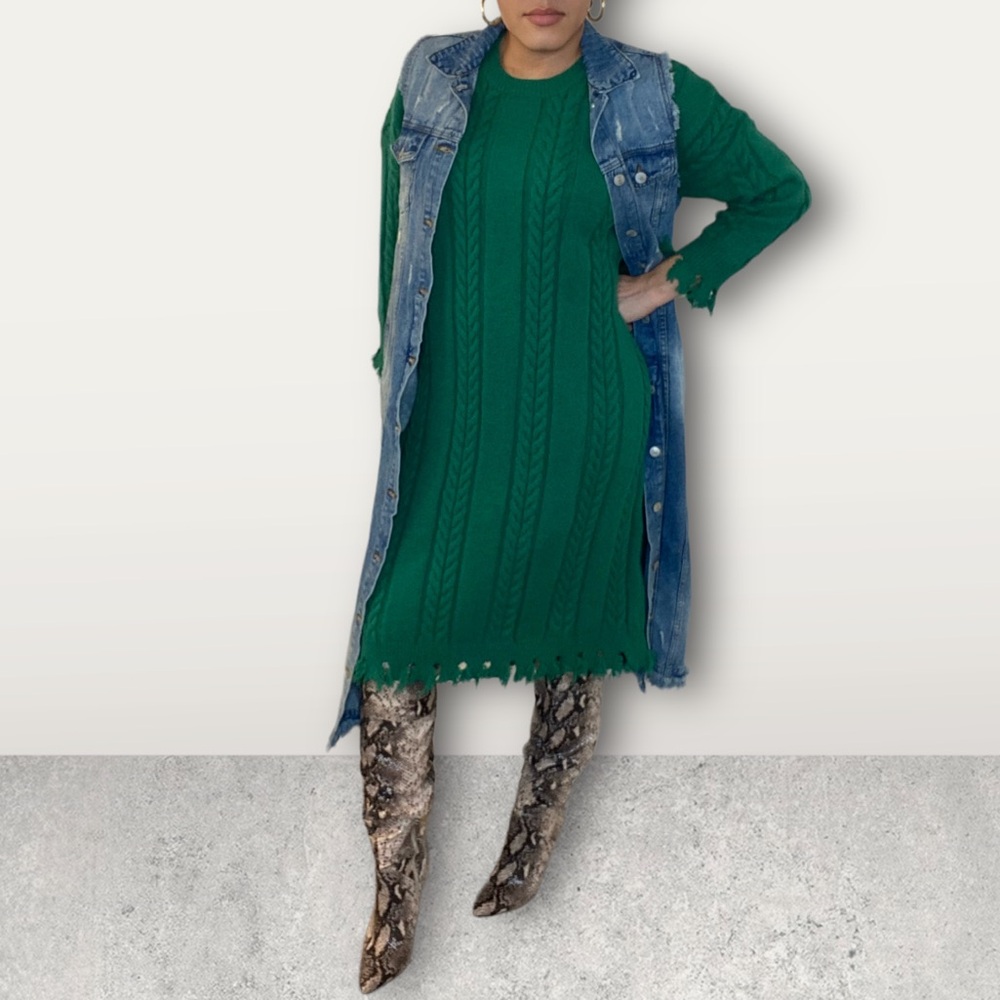 Green Lounge Knit Dress